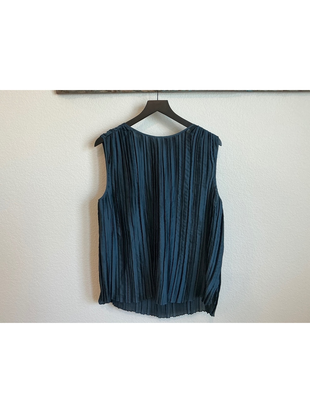 Nordstrom Women's Sleeveless Pleated Blouse in Peacock Blue L
